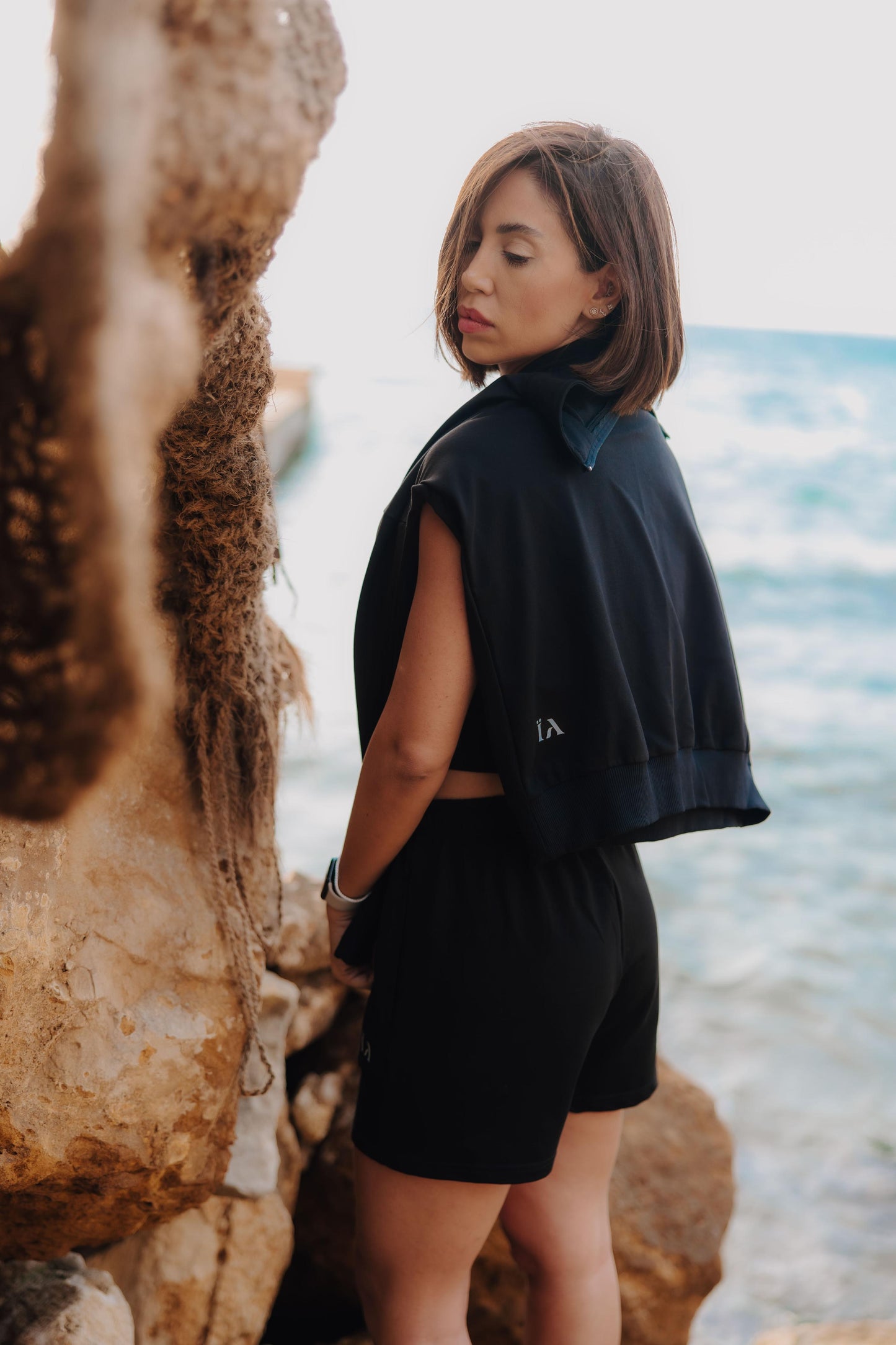 The Noir Set - French Terry Shorts & Quarter Zip